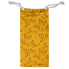 Mustard Yellow Monarch Butterflies Jewelry Bag by SpinnyChairDesigns
