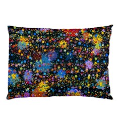 Abstract Paint Splatters Pillow Case by SpinnyChairDesigns