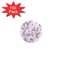 Purple Wildflower Print 1  Mini Magnets (100 Pack)  by SpinnyChairDesigns