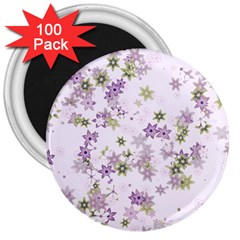 Purple Wildflower Print 3  Magnets (100 Pack) by SpinnyChairDesigns