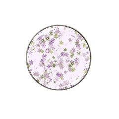Purple Wildflower Print Hat Clip Ball Marker (10 Pack) by SpinnyChairDesigns