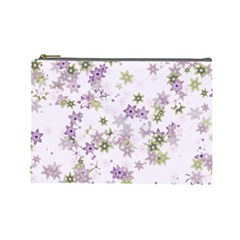 Purple Wildflower Print Cosmetic Bag (large) by SpinnyChairDesigns