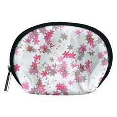 Pink Wildflower Print Accessory Pouch (medium) by SpinnyChairDesigns