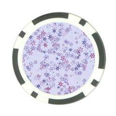 Pastel Purple Floral Pattern Poker Chip Card Guard by SpinnyChairDesigns