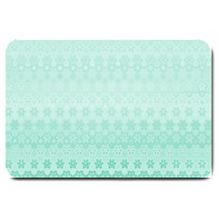 Biscay Green Floral Print Large Doormat  by SpinnyChairDesigns
