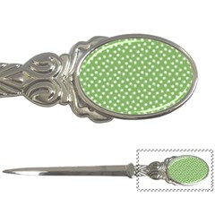 Spring Green White Floral Print Letter Opener by SpinnyChairDesigns