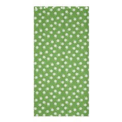 Spring Green White Floral Print Shower Curtain 36  X 72  (stall)  by SpinnyChairDesigns