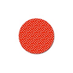 Red White Floral Print Golf Ball Marker (10 Pack) by SpinnyChairDesigns