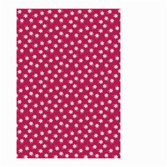 Magenta Rose White Floral Print Small Garden Flag (two Sides) by SpinnyChairDesigns
