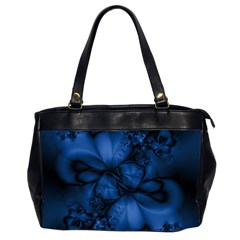 Dark Blue Abstract Pattern Oversize Office Handbag (2 Sides) by SpinnyChairDesigns