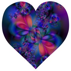 Abstract Floral Art Print Wooden Puzzle Heart by SpinnyChairDesigns