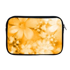 Saffron Yellow Watercolor Floral Print Apple Macbook Pro 17  Zipper Case by SpinnyChairDesigns