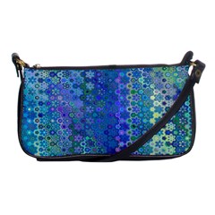 Boho Blue Wildflower Print Shoulder Clutch Bag by SpinnyChairDesigns