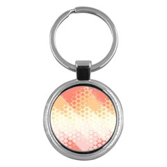 Abstract Floral Print Key Chain (round)