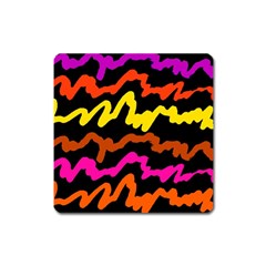 Multicolored Scribble Abstract Pattern Square Magnet by dflcprintsclothing