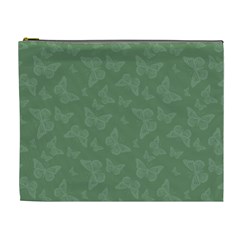 Asparagus Green Butterfly Print Cosmetic Bag (xl) by SpinnyChairDesigns