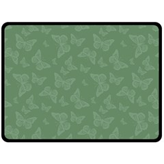 Asparagus Green Butterfly Print Fleece Blanket (large)  by SpinnyChairDesigns