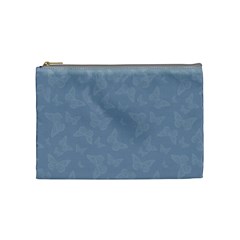 Faded Blue Butterfly Print Cosmetic Bag (medium) by SpinnyChairDesigns