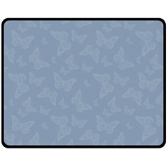 Faded Blue Butterfly Print Fleece Blanket (medium)  by SpinnyChairDesigns