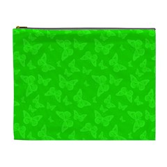 Chartreuse Green Butterfly Print Cosmetic Bag (xl) by SpinnyChairDesigns