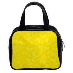 Lemon Yellow Butterfly Print Classic Handbag (two Sides) by SpinnyChairDesigns