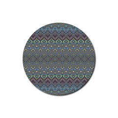 Boho Sweetheart Pattern Rubber Coaster (round)  by SpinnyChairDesigns