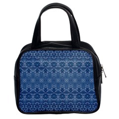 Boho Denim Blue Classic Handbag (two Sides) by SpinnyChairDesigns