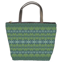 Boho Forest Green  Bucket Bag by SpinnyChairDesigns