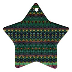 Boho Summer Green Star Ornament (two Sides) by SpinnyChairDesigns
