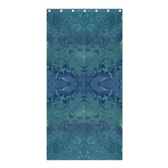 Teal Spirals And Swirls Shower Curtain 36  X 72  (stall)  by SpinnyChairDesigns