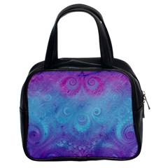 Purple Blue Swirls And Spirals Classic Handbag (two Sides) by SpinnyChairDesigns