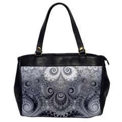 Black And White Spirals Oversize Office Handbag by SpinnyChairDesigns