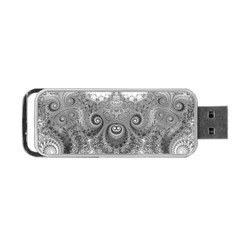 Black And White Spirals Portable Usb Flash (two Sides) by SpinnyChairDesigns