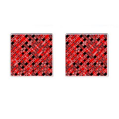 Abstract Red Black Checkered Cufflinks (square) by SpinnyChairDesigns