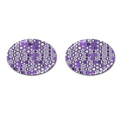 Purple Black Checkered Cufflinks (oval) by SpinnyChairDesigns