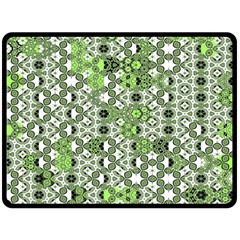 Black Lime Green Checkered Double Sided Fleece Blanket (large)  by SpinnyChairDesigns