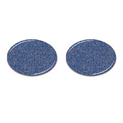 Artsy Blue Checkered Cufflinks (oval) by SpinnyChairDesigns