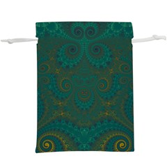 Teal Green Spirals  Lightweight Drawstring Pouch (xl) by SpinnyChairDesigns