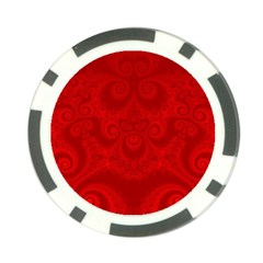 Red Spirals Poker Chip Card Guard by SpinnyChairDesigns