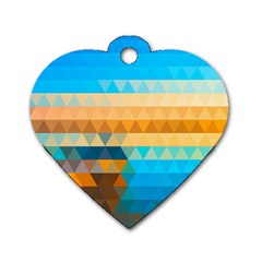 Mosaic  Dog Tag Heart (two Sides) by Sobalvarro