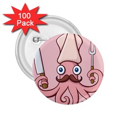 Squid Chef Cartoon 2 25  Buttons (100 Pack) 