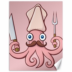 Squid Chef Cartoon Canvas 18  X 24 