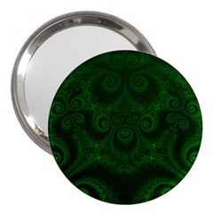 Emerald Green Spirals 3  Handbag Mirrors by SpinnyChairDesigns