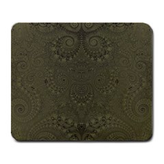 Rustic Green Brown Swirls Large Mousepads by SpinnyChairDesigns