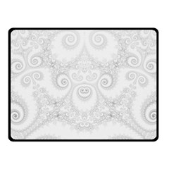 Wedding White Swirls Spirals Fleece Blanket (small) by SpinnyChairDesigns