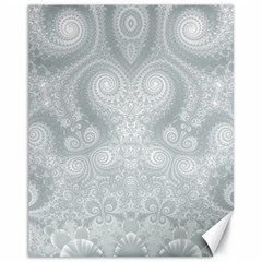 Ash Grey White Swirls Canvas 11  X 14  by SpinnyChairDesigns