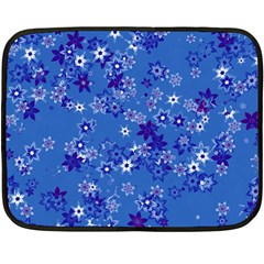 Cornflower Blue Floral Print Double Sided Fleece Blanket (mini)  by SpinnyChairDesigns