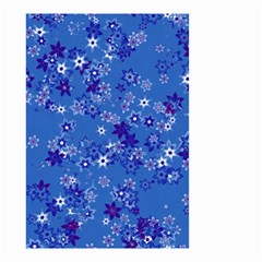 Cornflower Blue Floral Print Small Garden Flag (two Sides) by SpinnyChairDesigns