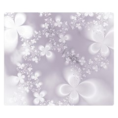Pale Mauve White Flowers Double Sided Flano Blanket (small)  by SpinnyChairDesigns