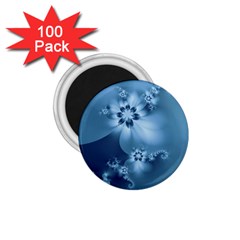 Steel Blue Flowers 1 75  Magnets (100 Pack)  by SpinnyChairDesigns